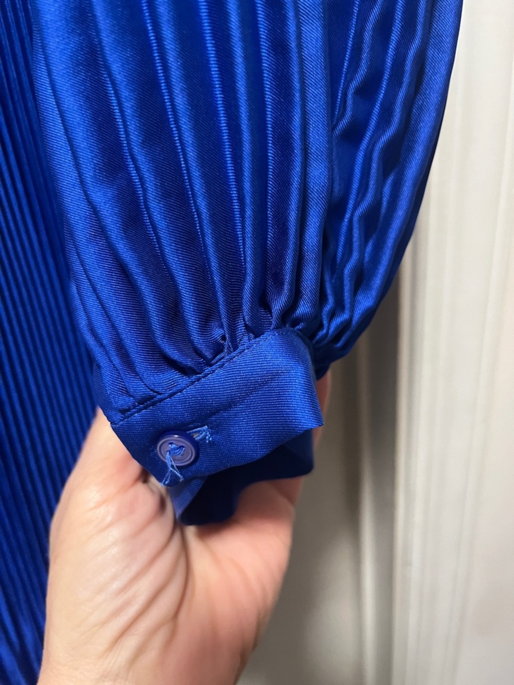 Banana Republic Royal Blue Pleated Long Sleeve Dress - Picture 8 of 8